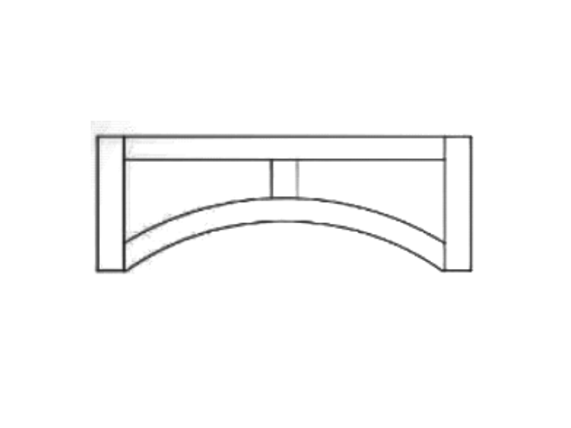Dove White Shaker Arched Valance 36' X 12' X 3/4'