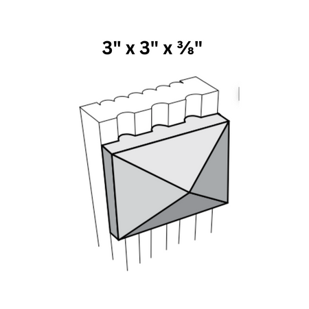 Smoky Gray Pyramid Block 3' X 3' X 3/8'