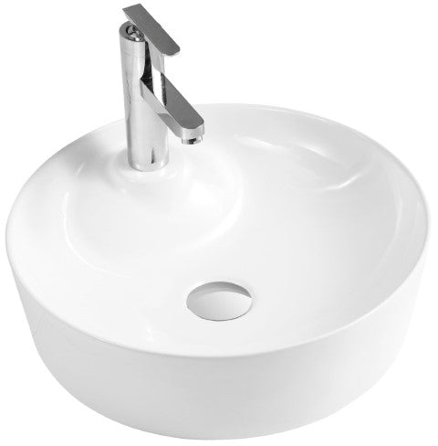 Ceramic Round Vessel Sink 17 1/5'D X 5 1/5'H