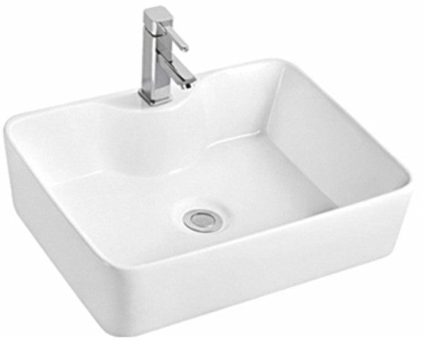 Ceramic Rectangular Vessel Sink 18 9/10'W X 5 1/10'H X 14 3/5'D