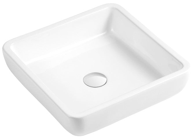 Ceramic Square Vessel Sink 15 7/10'W X 4'H X 15 7/10'D