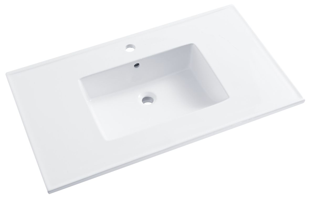 Ceramic Single Integrated Sink And Vanity Top 37 1/4'X7 1/4'X22 1/4'