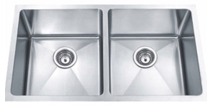 Double Handmade Sink 50/50 16G 32'X19'X10' R10Mm