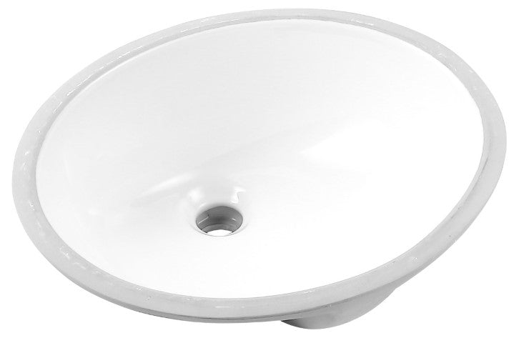 Ceramic Oval Undermount Sink 18 1/2'L X 15'W X 7 7/8'H