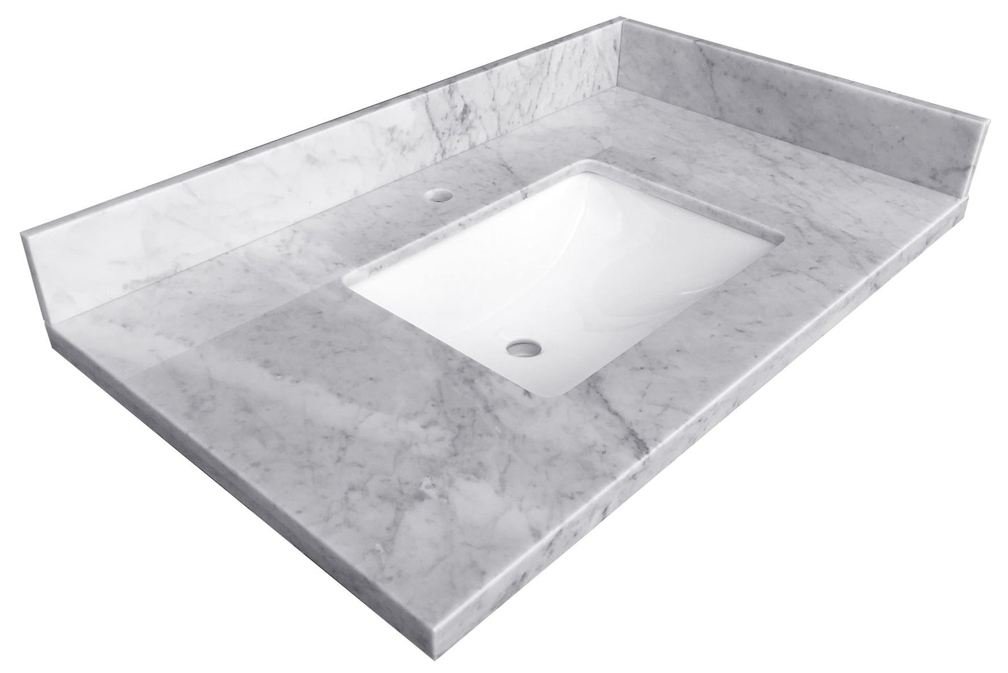 Single Sink Carrara Marble Vanity Top 25.5'X 22.5'X1.5'