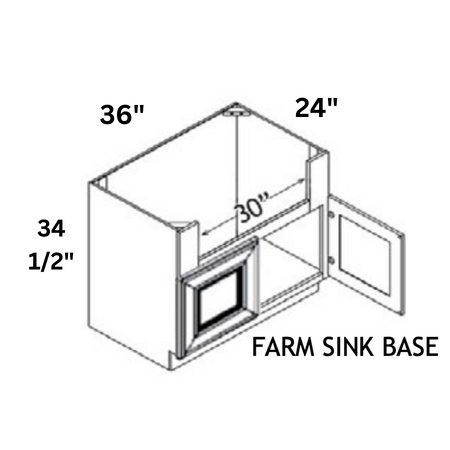 Ebony Shaker Farm Sink Base Cabinet 36'