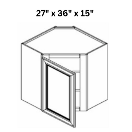 Ebony Shaker Wall Diagonal Corner Cabinet 27' X 36' X 15'